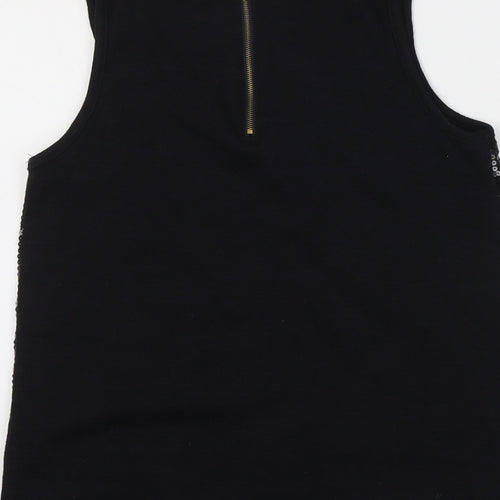 Vegas Womens Black Polyester Basic Tank Size S Scoop Neck - Size S/M