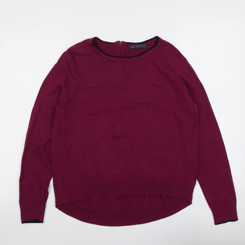 Marks and Spencer Womens Purple Round Neck Viscose Pullover Jumper Size 14