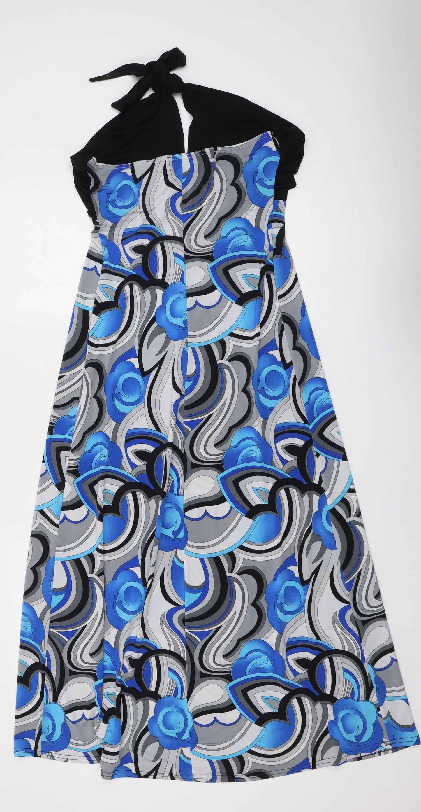 West One Womens Multicoloured Geometric Polyester Maxi Size 14 Halter Pullover