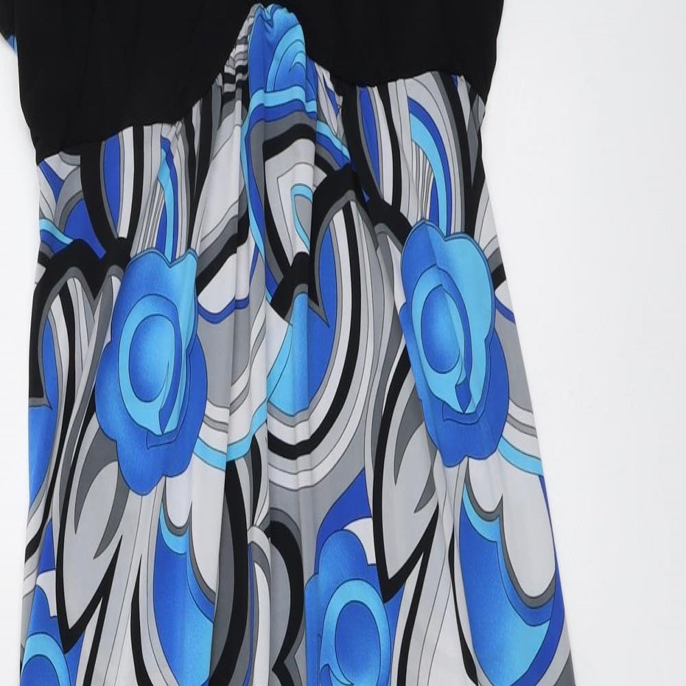 West One Womens Multicoloured Geometric Polyester Maxi Size 14 Halter Pullover