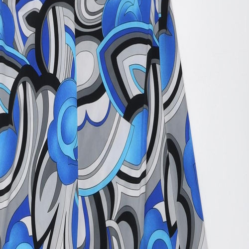 West One Womens Multicoloured Geometric Polyester Maxi Size 14 Halter Pullover