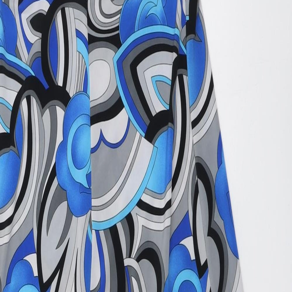 West One Womens Multicoloured Geometric Polyester Maxi Size 14 Halter Pullover