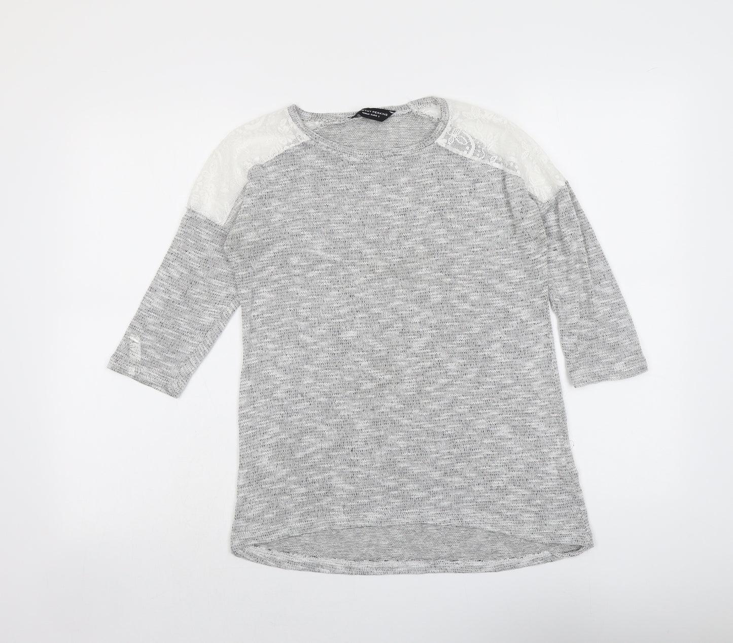 Dorothy Perkins Womens Grey Round Neck Polyester Pullover Jumper Size M