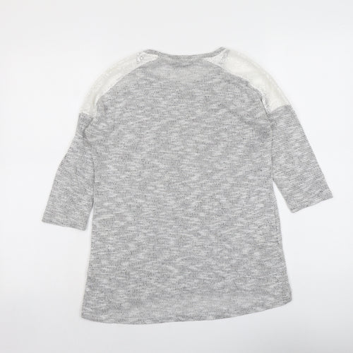 Dorothy Perkins Womens Grey Round Neck Polyester Pullover Jumper Size M