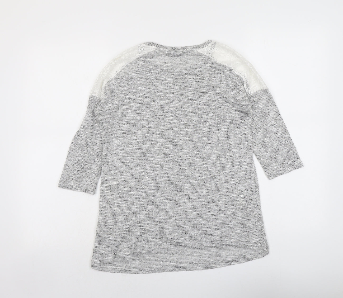 Dorothy Perkins Womens Grey Round Neck Polyester Pullover Jumper Size M