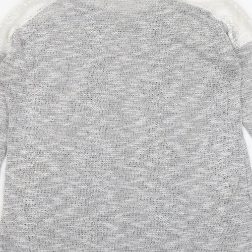 Dorothy Perkins Womens Grey Round Neck Polyester Pullover Jumper Size M