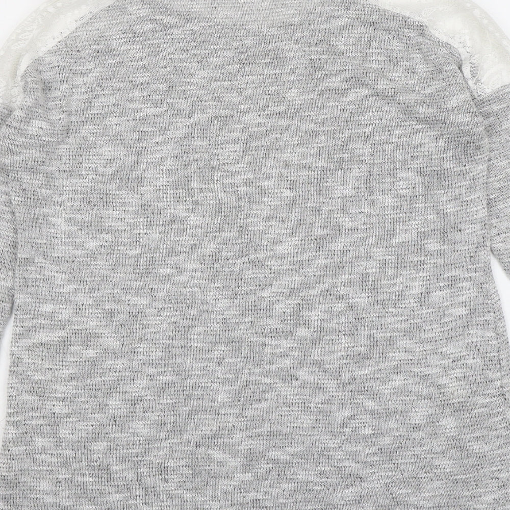 Dorothy Perkins Womens Grey Round Neck Polyester Pullover Jumper Size M