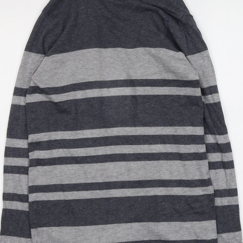 Millers Womens Green V-Neck Striped Viscose Cardigan Jumper Size S