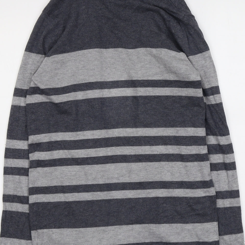 Millers Womens Green V-Neck Striped Viscose Cardigan Jumper Size S