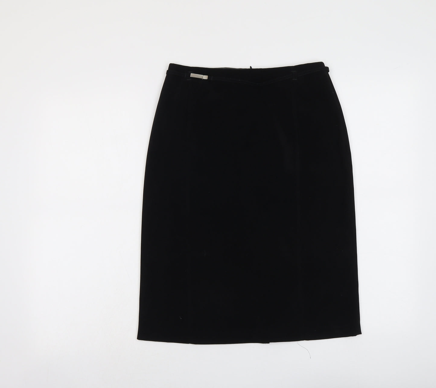 AMARANTO Womens Black Polyester Straight & Pencil Skirt Size 10 Zip