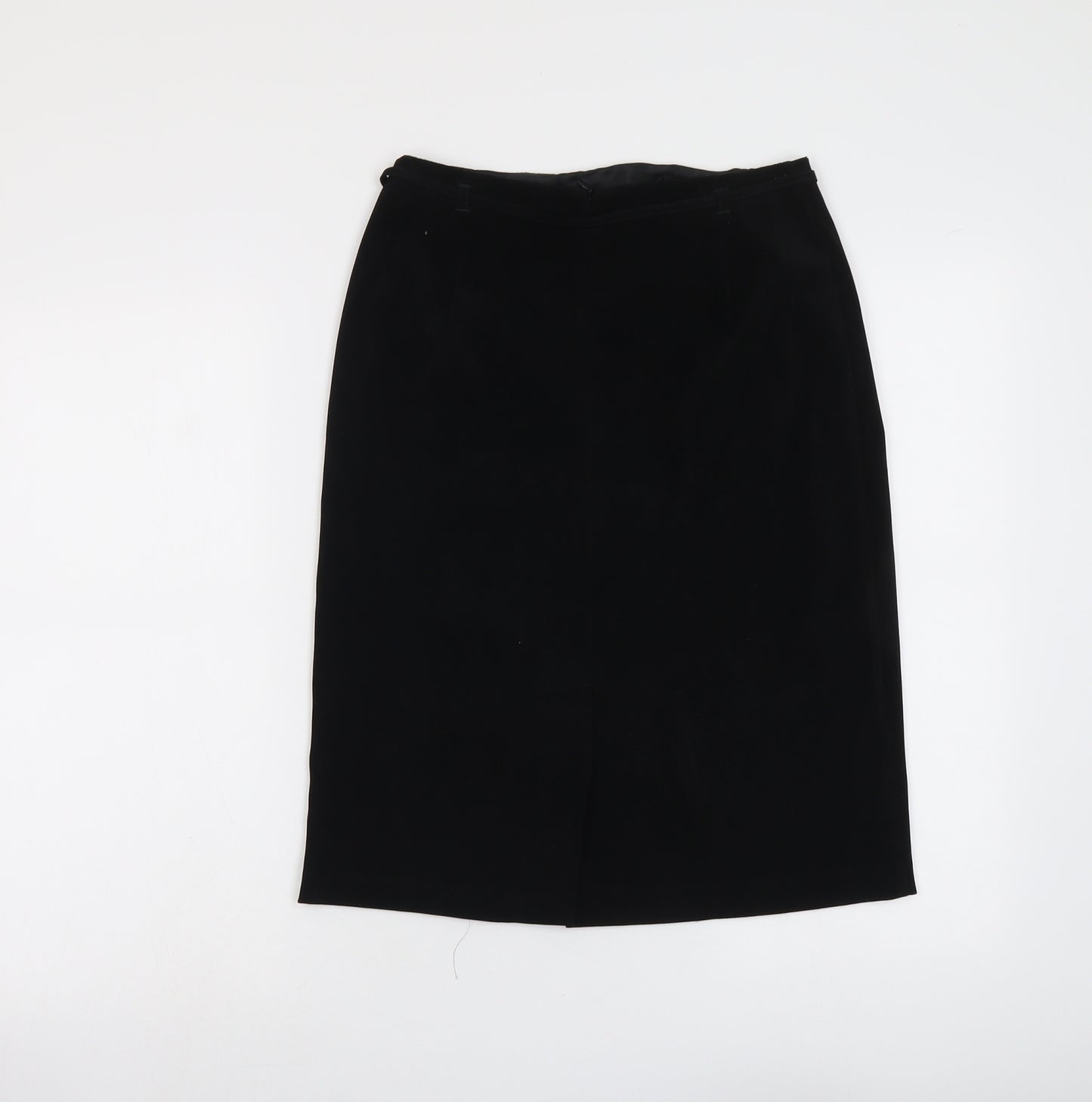 AMARANTO Womens Black Polyester Straight & Pencil Skirt Size 10 Zip