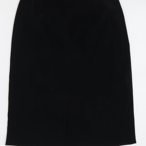 AMARANTO Womens Black Polyester Straight & Pencil Skirt Size 10 Zip