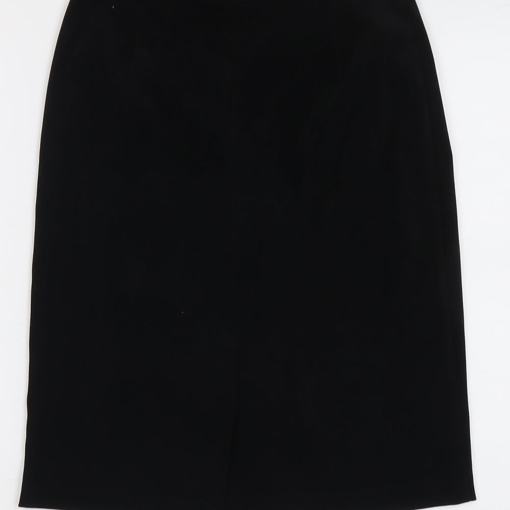 AMARANTO Womens Black Polyester Straight & Pencil Skirt Size 10 Zip