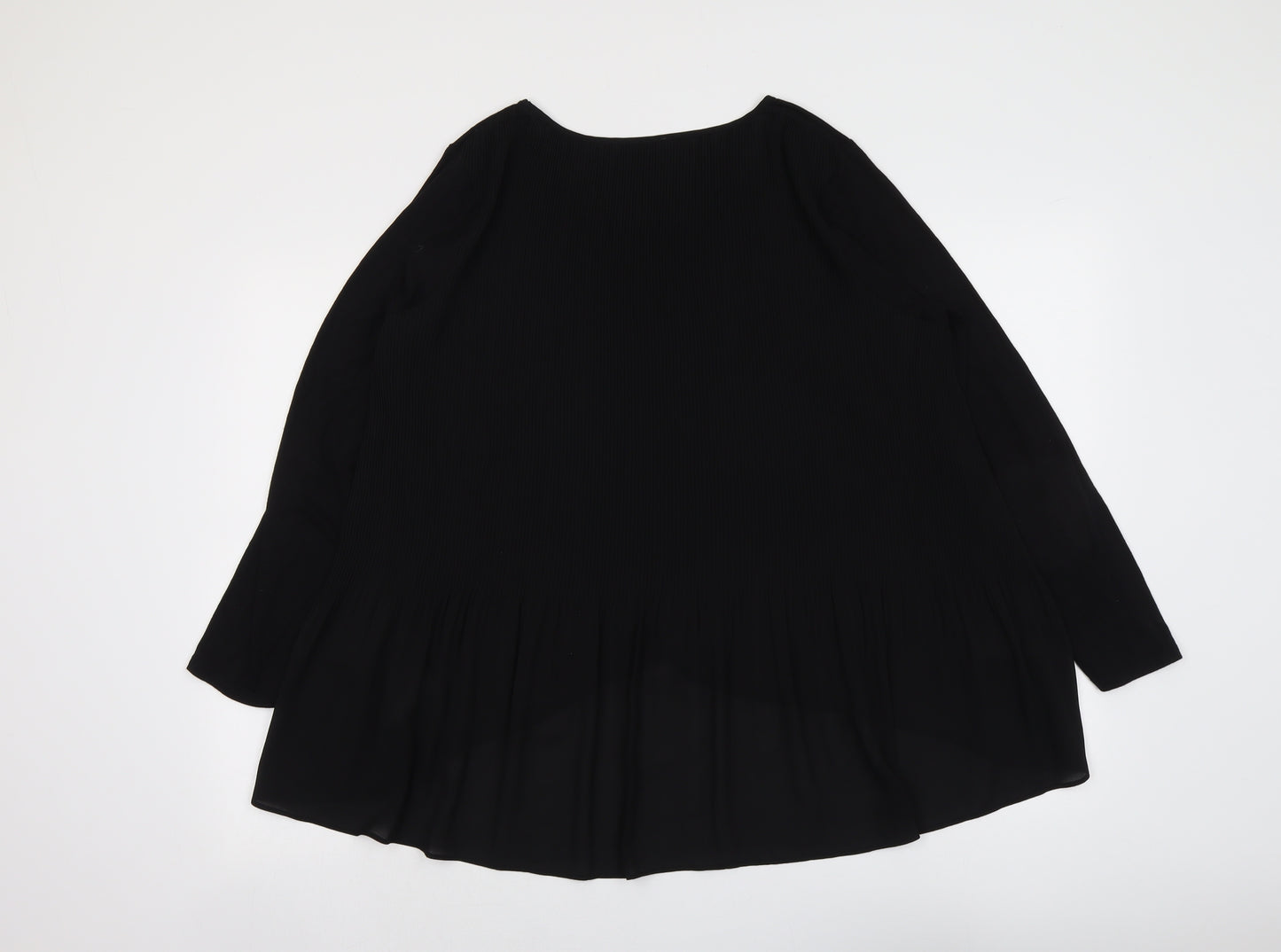 Paraphrase Womens Black Viscose Basic T-Shirt Size XL Round Neck
