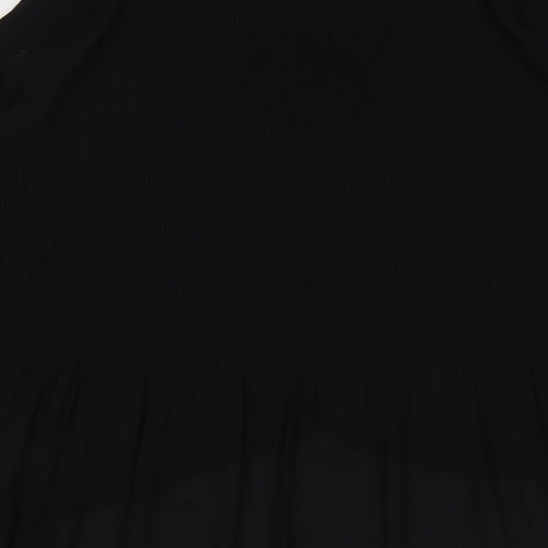 Paraphrase Womens Black Viscose Basic T-Shirt Size XL Round Neck