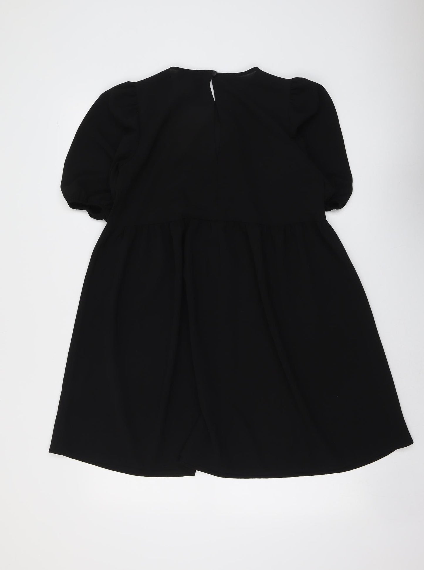 ASOS Womens Black Polyester Trapeze & Swing Size 8 Round Neck Button