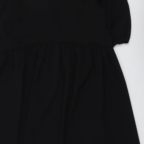 ASOS Womens Black Polyester Trapeze & Swing Size 8 Round Neck Button