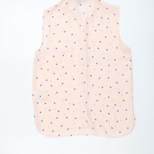 Marks and Spencer Womens Pink Geometric Polyester Basic Tank Size 10 Collared