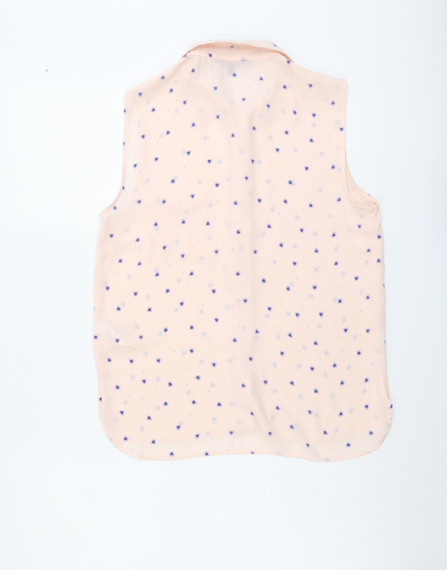 Marks and Spencer Womens Pink Geometric Polyester Basic Tank Size 10 Collared