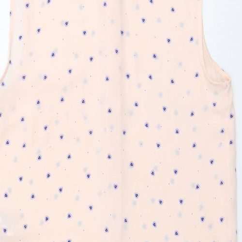 Marks and Spencer Womens Pink Geometric Polyester Basic Tank Size 10 Collared