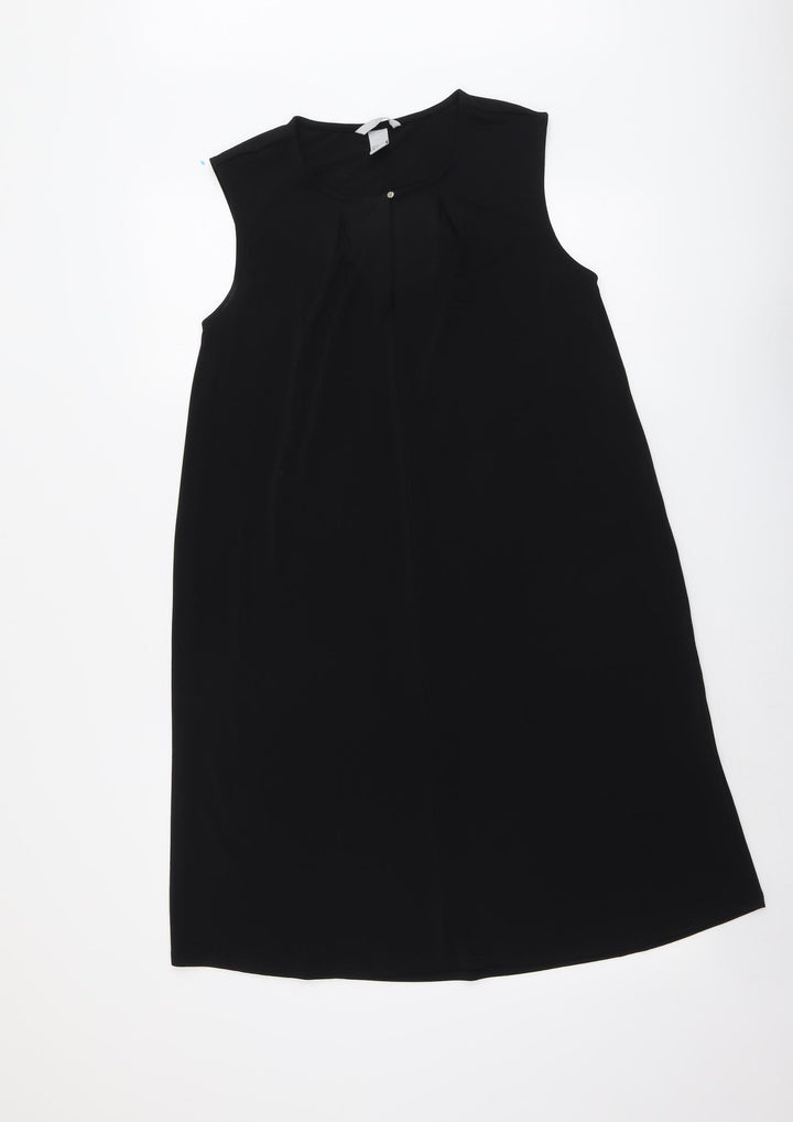 H&M Womens Black Polyester Shift Size S Round Neck Pullover