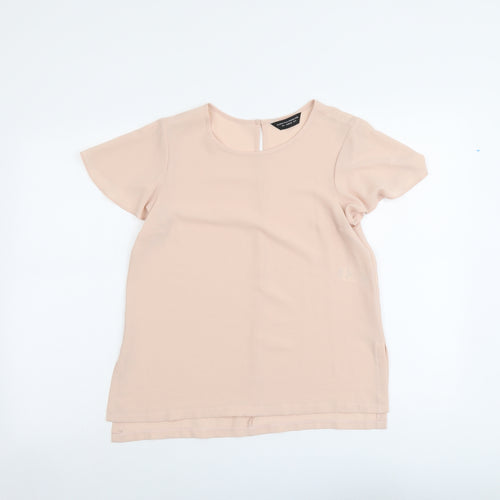 Dorothy Perkins Womens Pink Polyester Basic T-Shirt Size 8 Round Neck