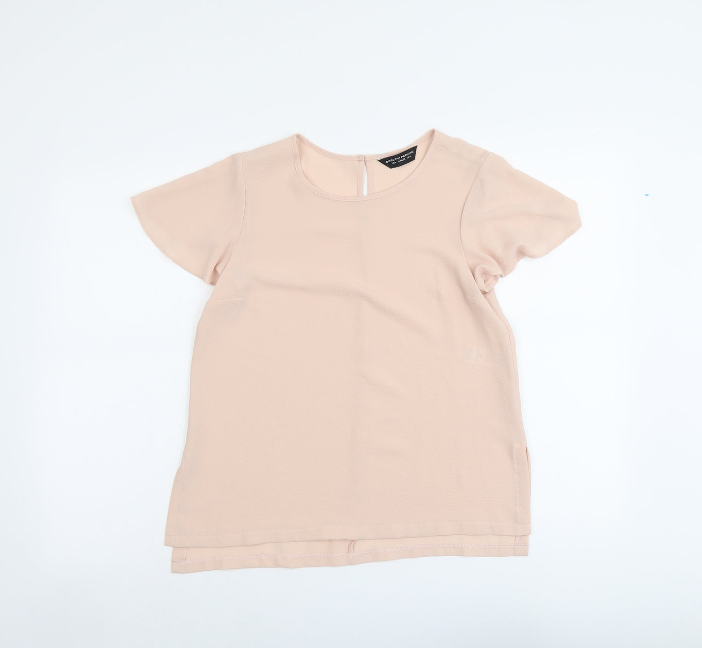 Dorothy Perkins Womens Pink Polyester Basic T-Shirt Size 8 Round Neck