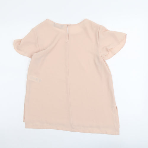 Dorothy Perkins Womens Pink Polyester Basic T-Shirt Size 8 Round Neck