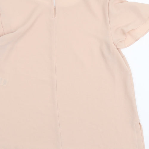 Dorothy Perkins Womens Pink Polyester Basic T-Shirt Size 8 Round Neck