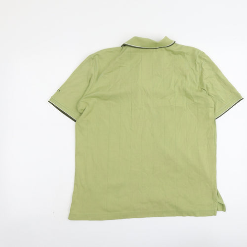 Lizgolf Womens Green Cotton Basic T-Shirt Size M Collared