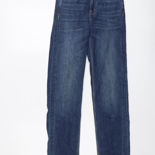 Marks and Spencer Womens Blue Cotton Skinny Jeans Size 8 L30 in Regular Button