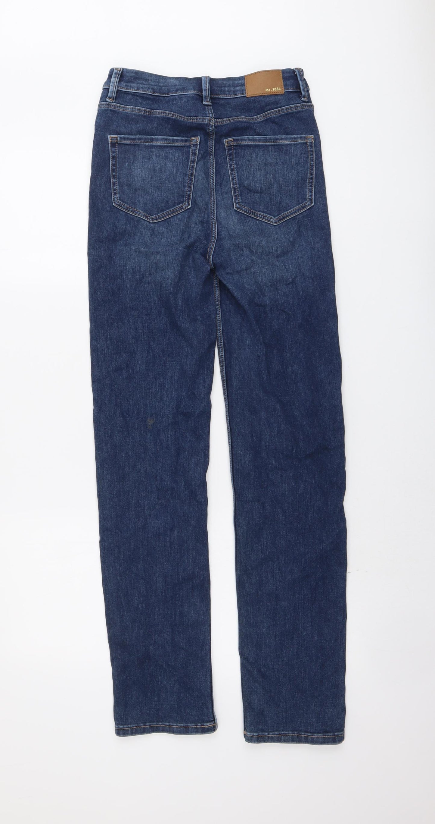 Marks and Spencer Womens Blue Cotton Skinny Jeans Size 8 L30 in Regular Button