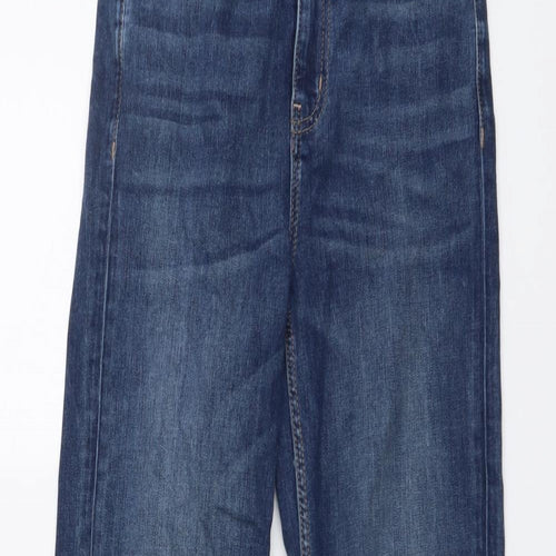 Marks and Spencer Womens Blue Cotton Skinny Jeans Size 8 L30 in Regular Button
