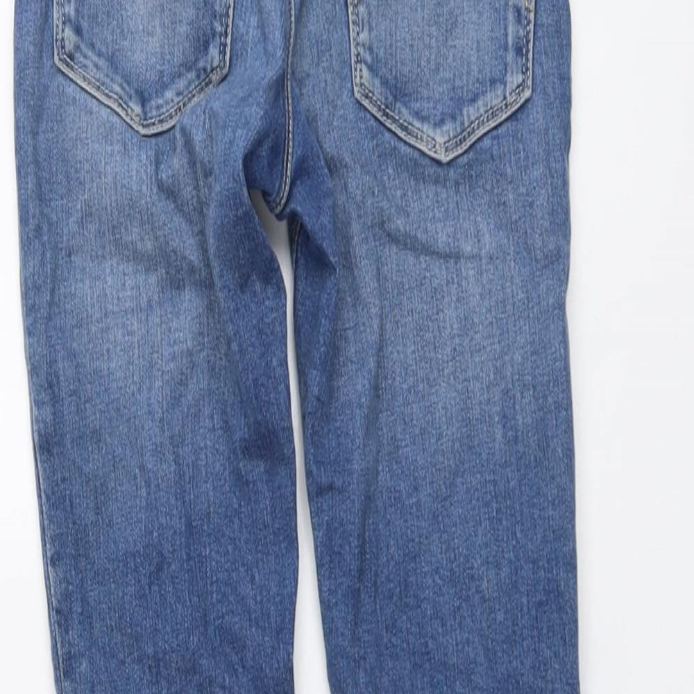 Tommy Hilfiger Boys Blue Cotton Straight Jeans Size 10 Years Regular Button - Distressed