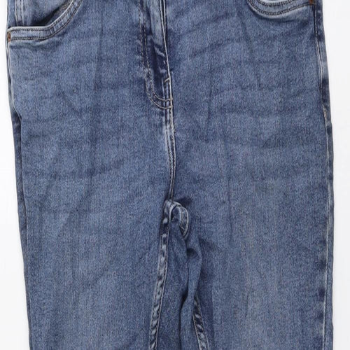 NEXT Womens Blue Cotton Skinny Jeans Size 12 L28 in Regular Button