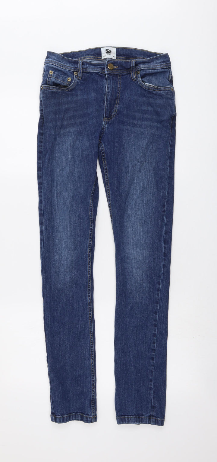 SO Denim Womens Blue Cotton Skinny Jeans Size 30 in L31 in Regular Button