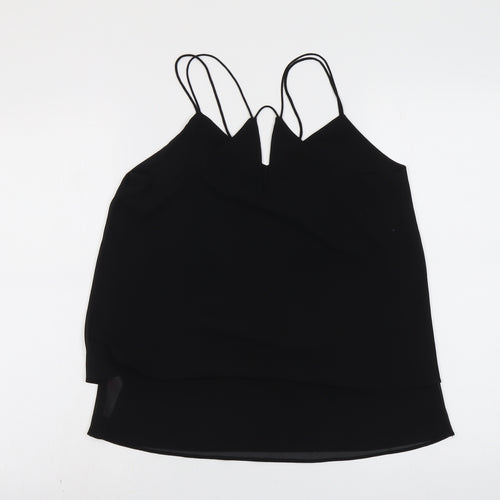 New Look Womens Black Polyester Basic Tank Size 10 V-Neck