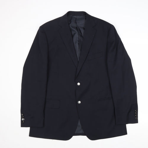 Marks and Spencer Mens Blue Polyester Jacket Suit Jacket Size 42 Regular