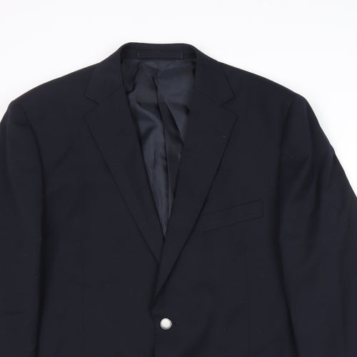 Marks and Spencer Mens Blue Polyester Jacket Suit Jacket Size 42 Regular