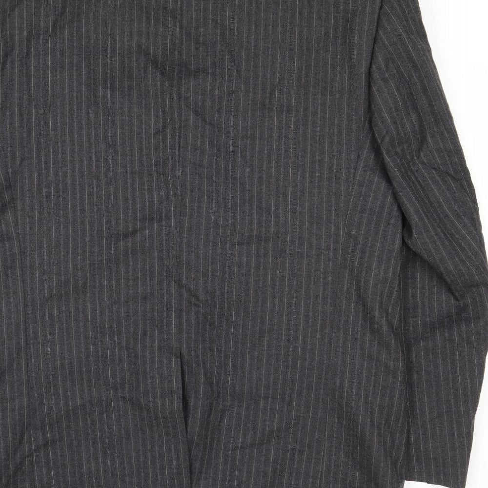 Antich Collection Mens Grey Striped Wool Jacket Suit Jacket Size 40 Regular