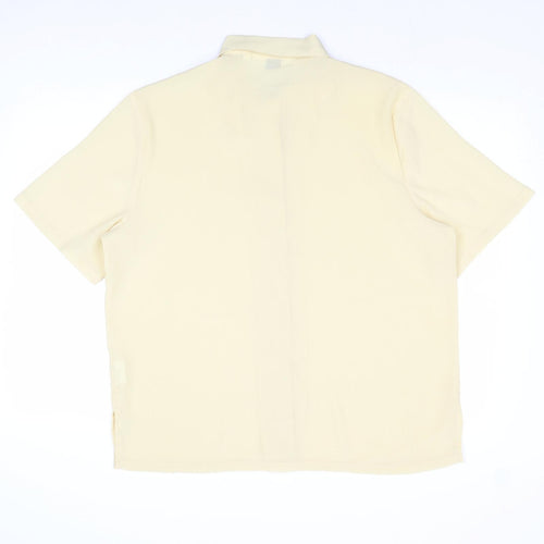 Damart Womens Yellow Polyacrylate Fibre Basic Button-Up Size 16 Collared