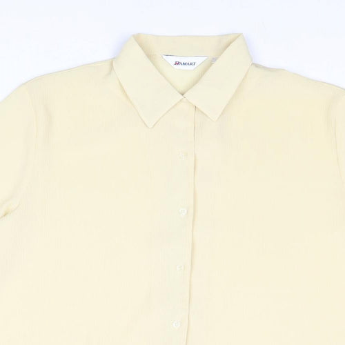 Damart Womens Yellow Polyacrylate Fibre Basic Button-Up Size 16 Collared