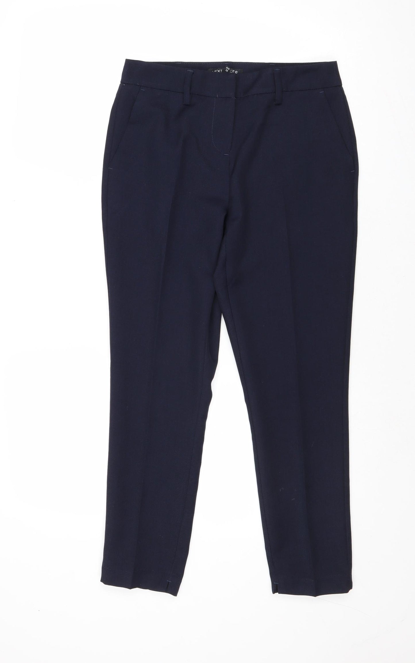 NEXT Womens Blue Polyester Dress Pants Trousers Size 8 Regular Zip