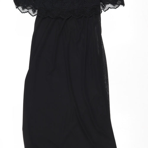 Miss Selfridge Womens Black Polyester Maxi Size 10 Round Neck Pullover