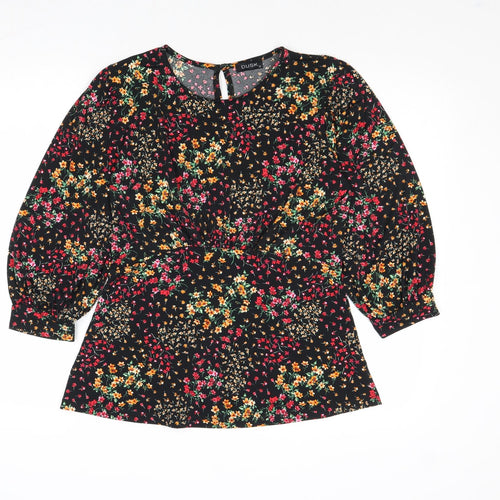 dusk Womens Multicoloured Floral Polyester Basic Blouse Size 12 Round Neck