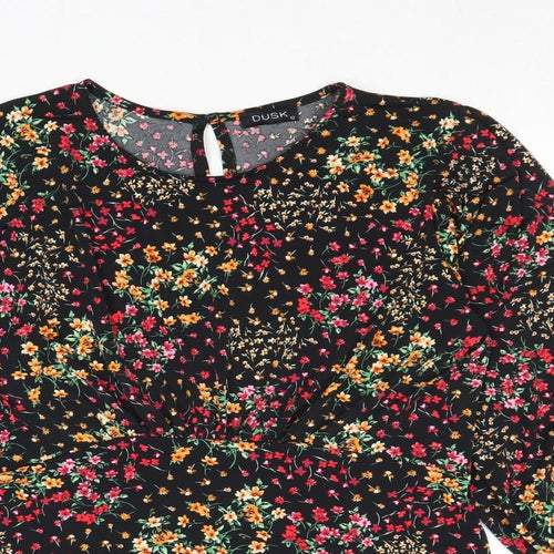 dusk Womens Multicoloured Floral Polyester Basic Blouse Size 12 Round Neck