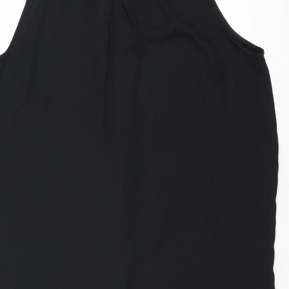 Divided by H&M Womens Black Polyester Basic Button-Up Size 10 Collared - Lace Detail