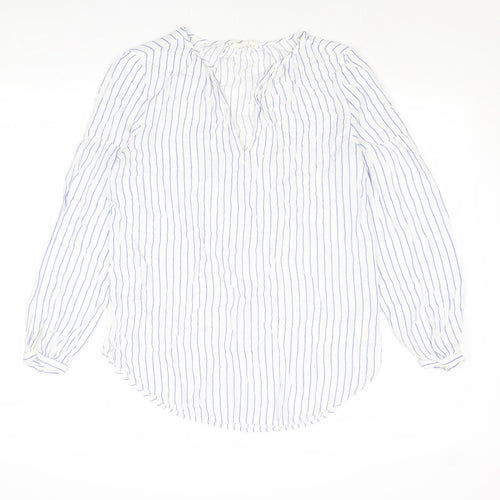 Gap Womens Multicoloured Striped Modal Basic Blouse Size XS V-Neck