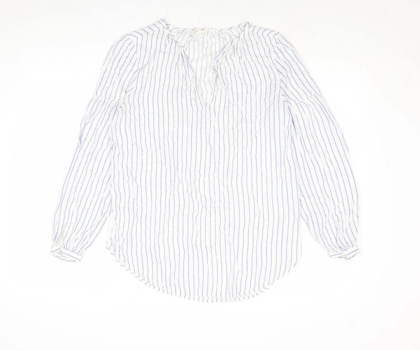 Gap Womens Multicoloured Striped Modal Basic Blouse Size XS V-Neck