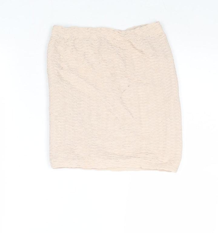 Topshop Womens Beige Nylon Bandage Skirt One Size